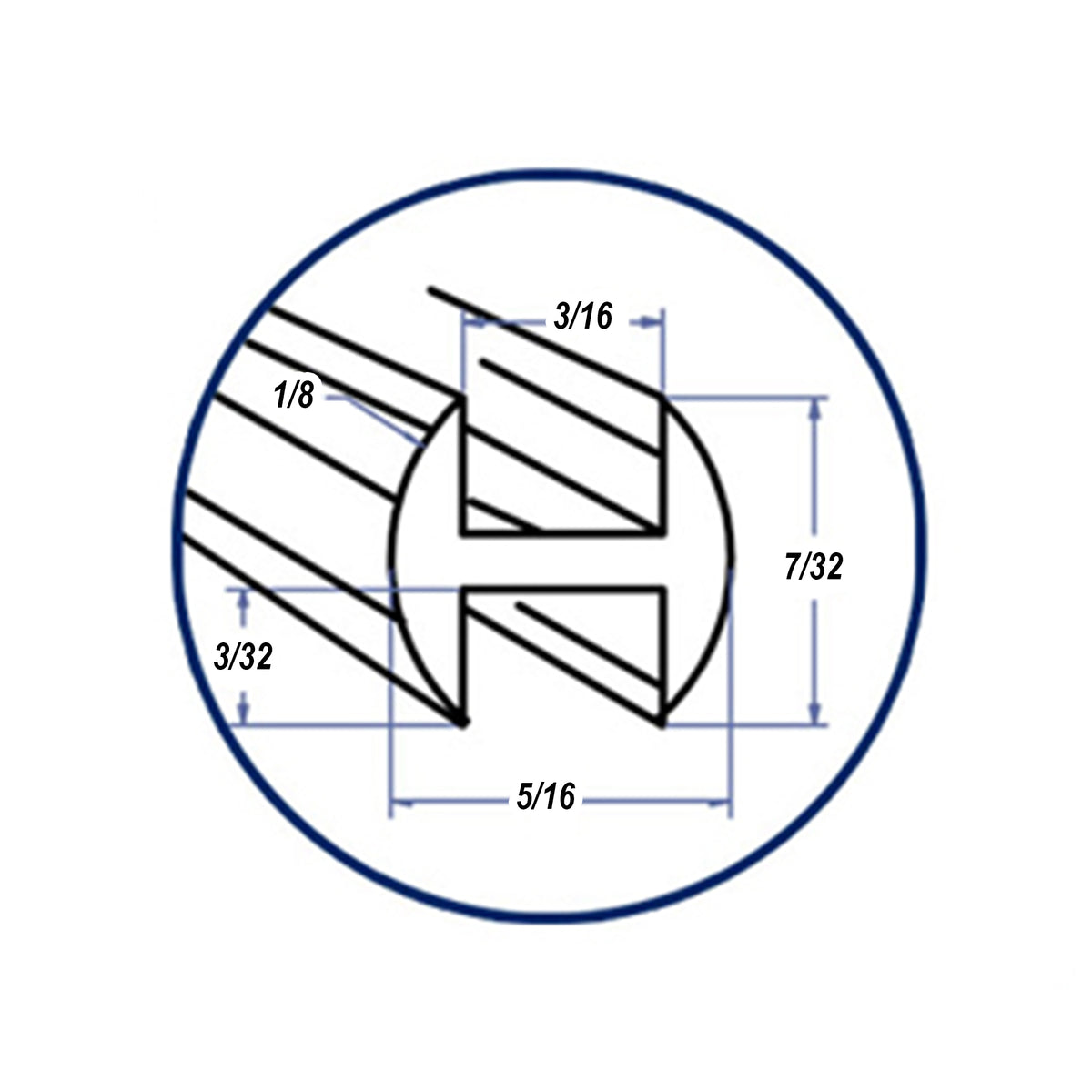 7/32 Round H Lead Came [RH-10]-12ft