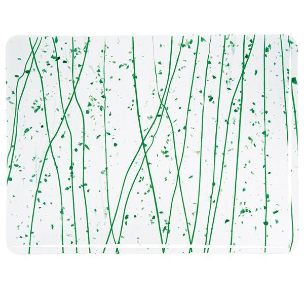 Bullseye Glass 4217-00F Adv. Green & Jade Green w/Adv. Green Streamers on Clear listing