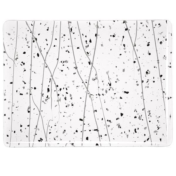 Bullseye Glass 4218-00F Gray & Black Frit w/White Streamers on Clear listing