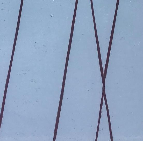 Bullseye Glass 4155-00F Disc Burgundy Red Streamers on Clear listing
