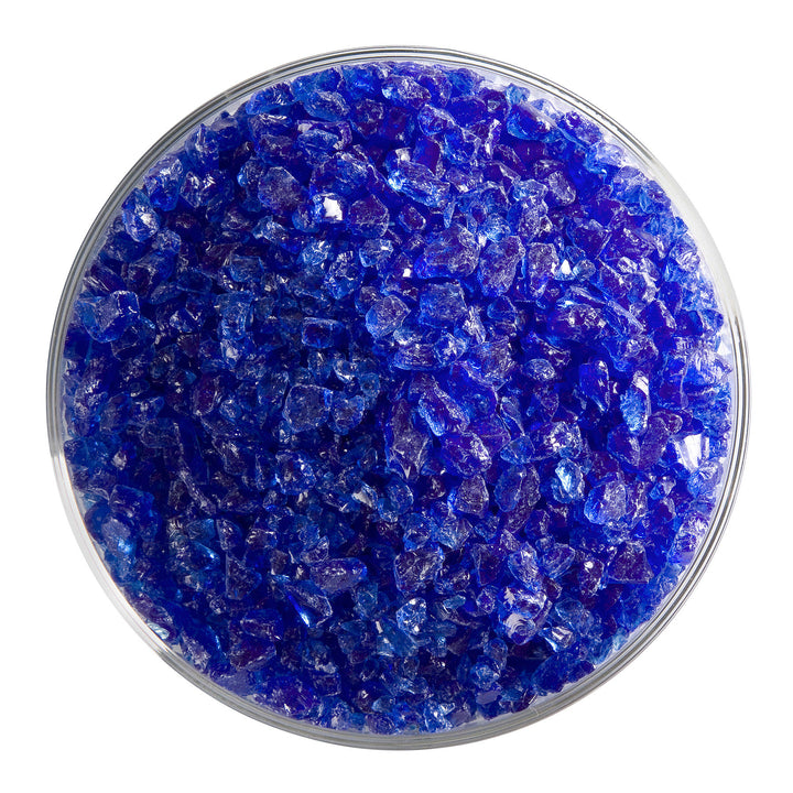 Bullseye Frit 1464 03 True Blue Transparent Coarse 1 LB Jar Fusible Bullseye Frit