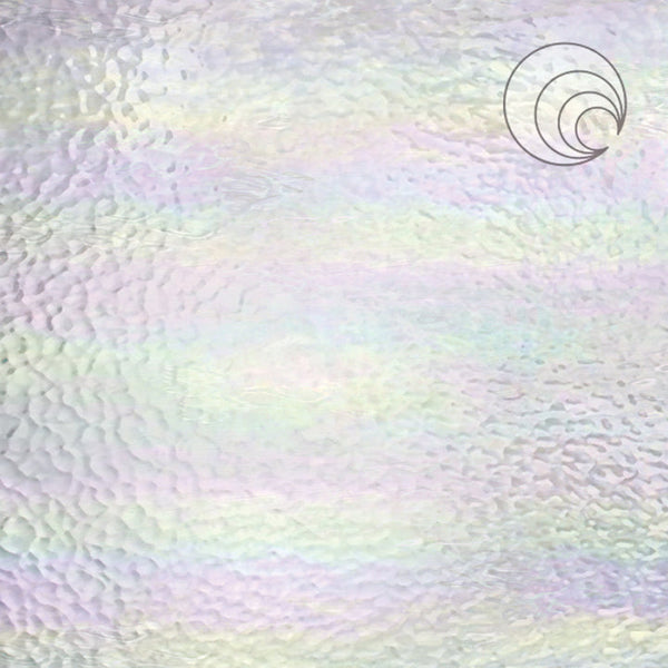 Oceanside Glass 100H-F-IR 24x48 Clear Iridescent Hammered full stock sheet