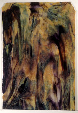 Youghiogheny Glass 1053 SP 12x12 White ice, silver yellow, purple stipple glass sixth stock sheet