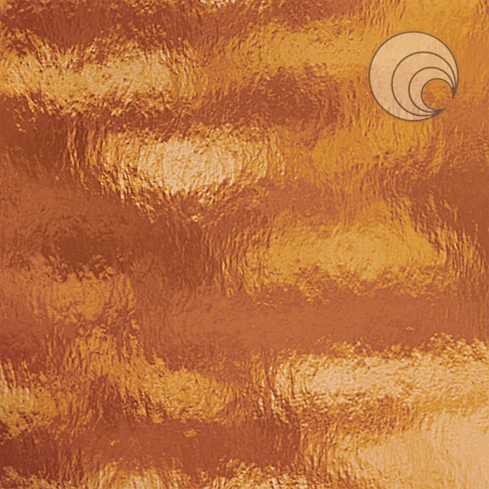 Oceanside Glass 110-8RR-F 24x24 Medium Amber Rough Rolled half stock sheet