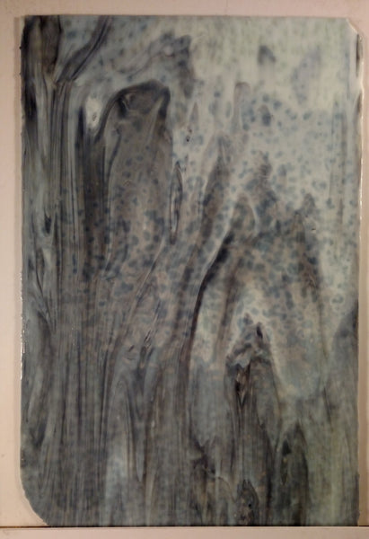 Youghiogheny Glass 1717 HS 12x12 White Opal/ Steel Gray High Strike sixth stock sheet BIN A28