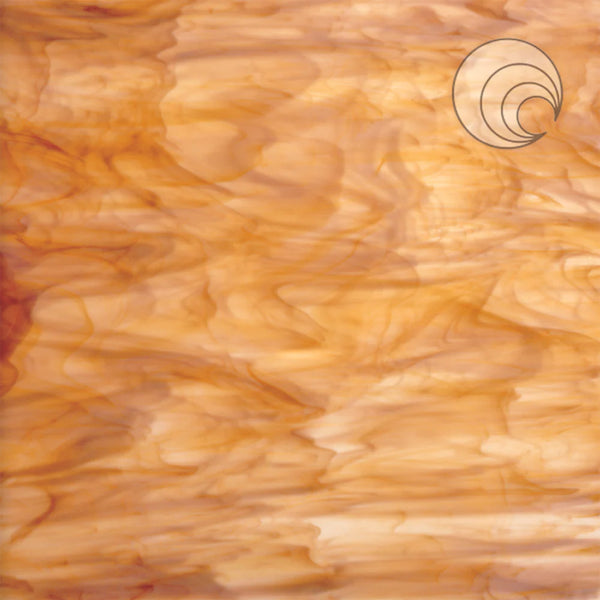 Oceanside Glass 315-2S-F 24x24 White/Medium Amber half stock sheet