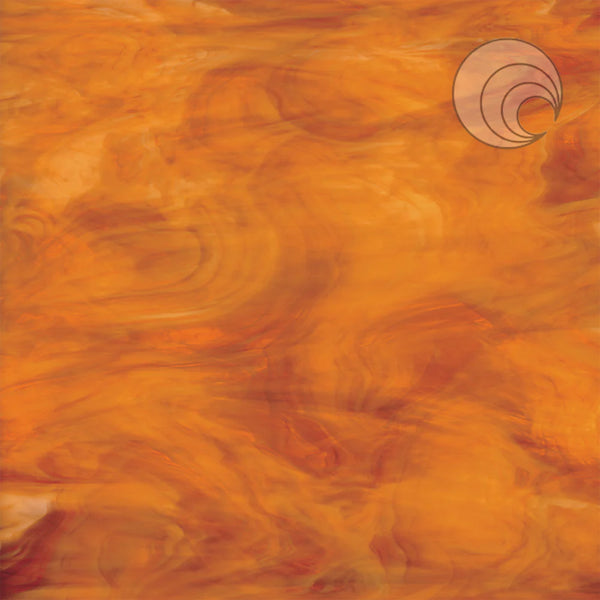 Oceanside Glass 317-2S-F 24x24 Medium Amber/White half stock sheet