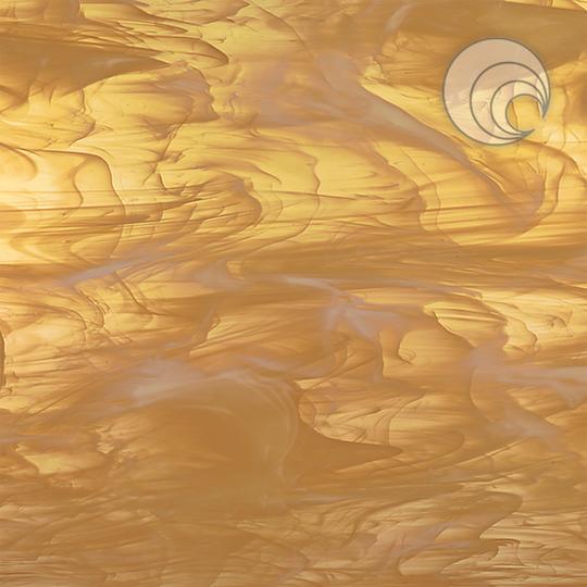 Oceanside Glass 319-02S-F 24x48 Pale Amber/White; wispy full stock sheet