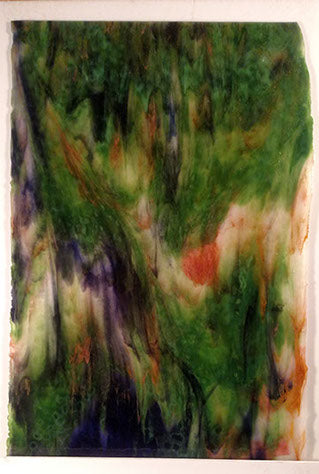 Youghiogheny Glass 3457 SP 12x12 Ice White, Green, Purple, Peach Gold sixth stock sheet