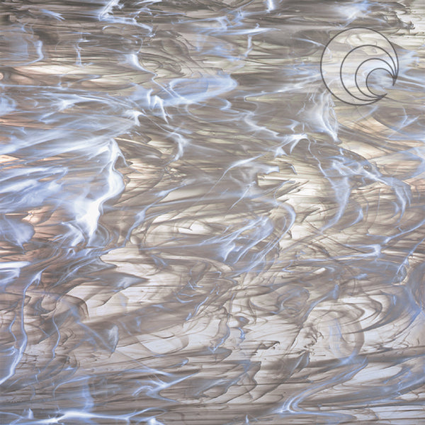 Oceanside Glass 389-1S-F 12x24 Pale Gray/White wispy quarter stock sheet