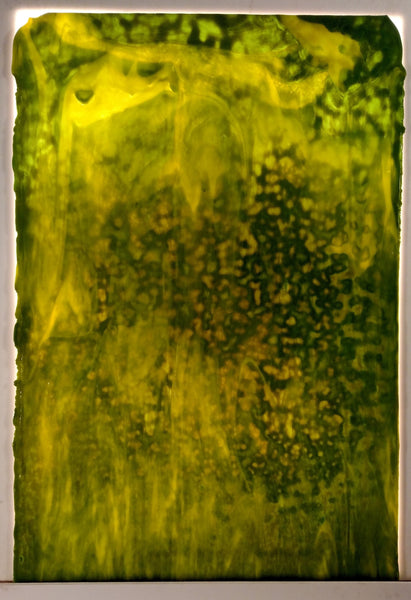 Youghiogheny Glass 4050 HS 12x12 Emerald Green / Yellow High Strike sixth stock sheet BIN A30