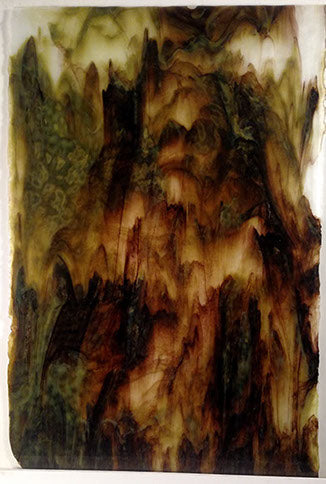 Youghiogheny Glass 4302 SP 24x36 White ice, dense avocado green, black stipple glass full stock sheet