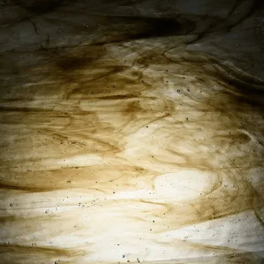 Wissmach Glass 503 LL 16x21 Opalescent and/or Crystal/Dark Grey/ Brown Streaky quarter stock sheet