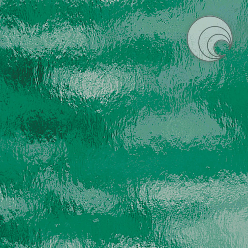 Oceanside Glass 523-2RR-F 24x48 Teal Green Rough Rolled full stock sheet