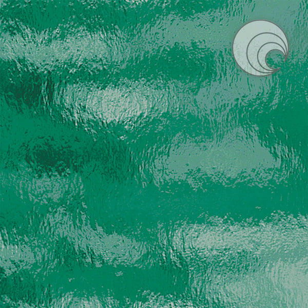 Oceanside Glass 523-2RR-F 24x48 Teal Green Rough Rolled full stock sheet