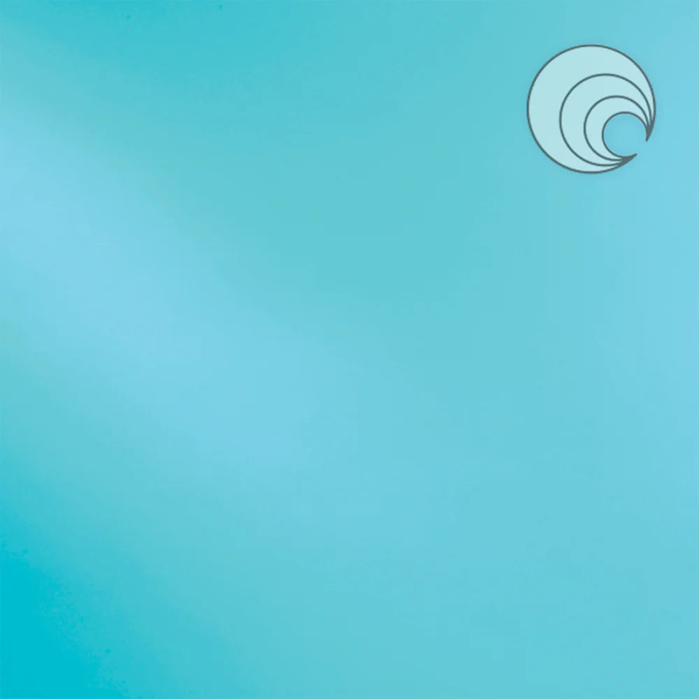 Oceanside Glass 532-1S-F 24x48 Caribbean Blue Solid Transparent full stock sheet