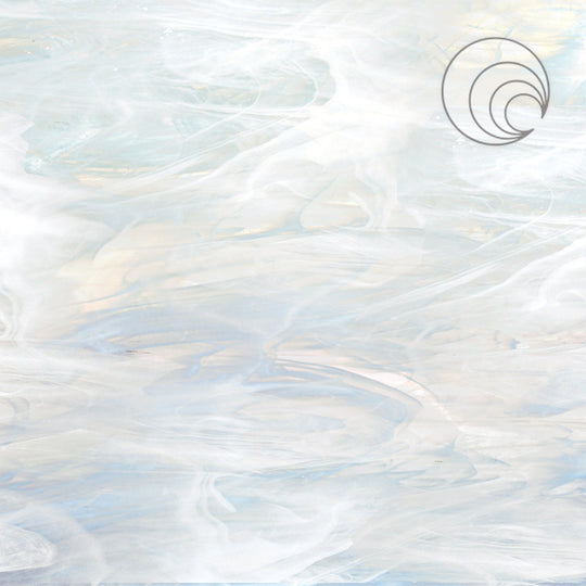 Oceanside Glass 6000-81CC-F 24x48 Clear/White "Pearl" full stock sheet