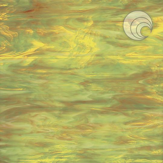 Oceanside Glass 621-7S-F 24x48 Amber; Green/White full stock sheet