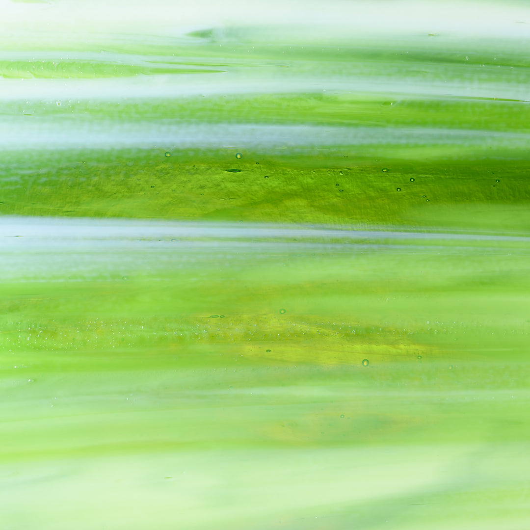 Wissmach Glass 96-69 Smooth White Green Streaky Translucent SQFT Listing