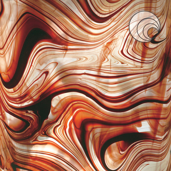 Oceanside Glass BR-BURGUNDY 24x24 Burgundy/Clear Baroque half stock sheet