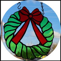 Stained Glass Christmas Wreath
