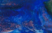 Youghiogheny Glass URO-U-00-545 12x12 Cobalt blue, emerald green, deep purple, clear, sky blue, midnight highlights, mottled plum sixth stock sheet