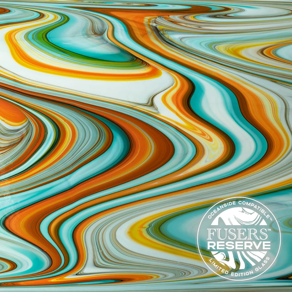 Oceanside Glass M-FUSERRESERVE-S-W-F 12x12 Fusers Reserve Mix Southwest eighth stock sheet