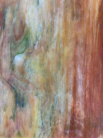 Youghiogheny Glass URO-U-00-621 12x12 Red, orange, yellow on white, w/ occasional green highlights mottled sixth stock sheet