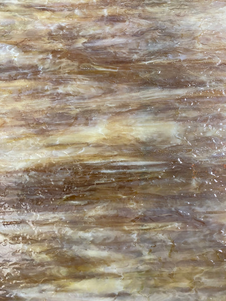 Youghiogheny Glass URO-U-65-92 12x12 Amber, yellow, cream granite texture sixth stock sheet