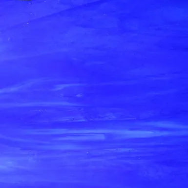 Wissmach Glass WO-119 14x16 Cobalt Blue/Light Opal or Crystal Wispy sixth stock sheet