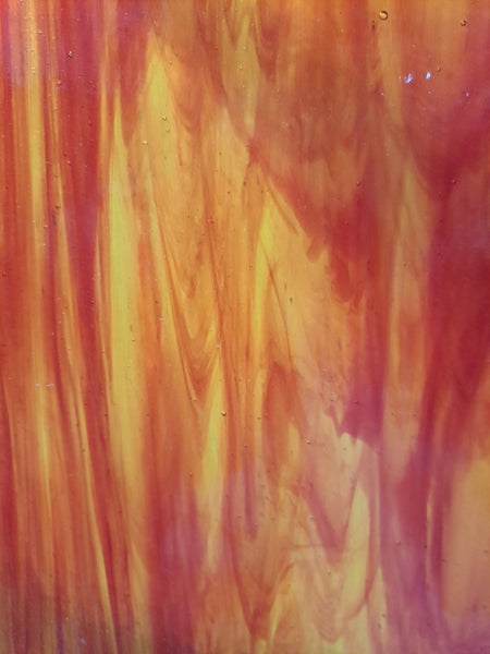 Wissmach Glass 831 LL 32x21 Yellow Red half stock sheet