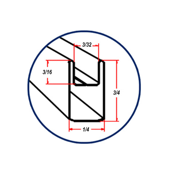 Zinc Cascade ZB-750 SP 3/4" (28) U Zinc Border Full Box