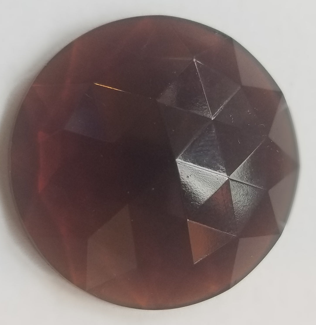 Gems 35mm Round Faceted Jewel Dark Amber