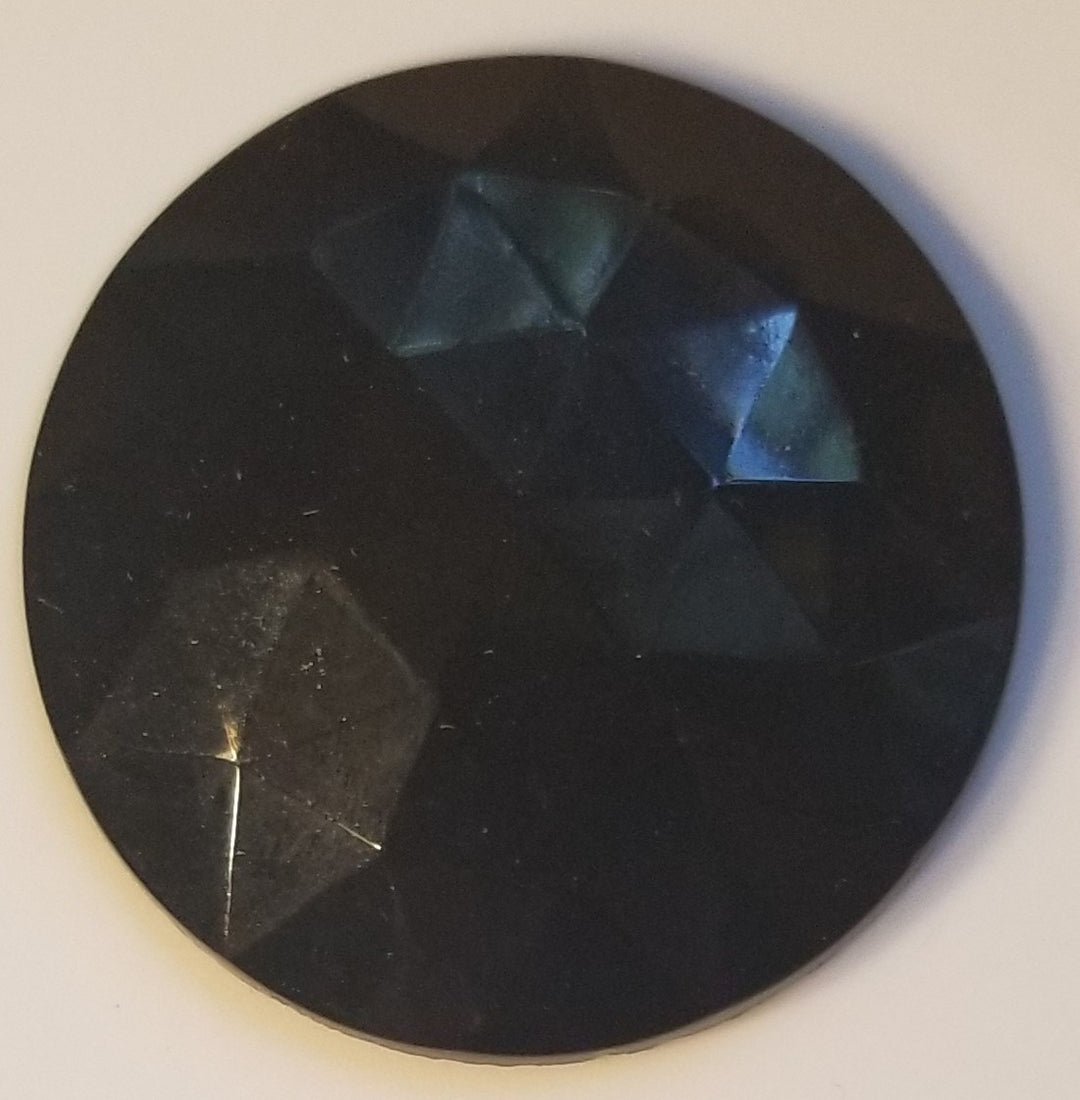 Gems 40mm Round Faceted Jewel Black