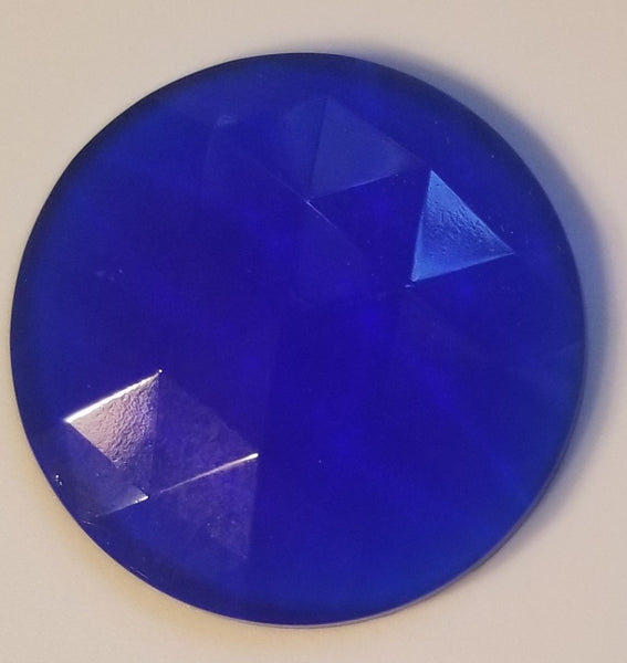 Gems 40mm Round Faceted Jewel Blue