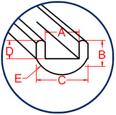 Lead Came U-Channel Cascade RU-85 (B face 0.233") Singles