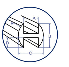 Lead Came H-Channel Round Cascade (RH-7W) 1/4" Box (57) 45Lbs