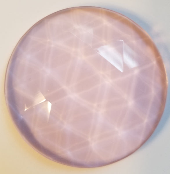 Gems 50mm Round Faceted Jewel Pink