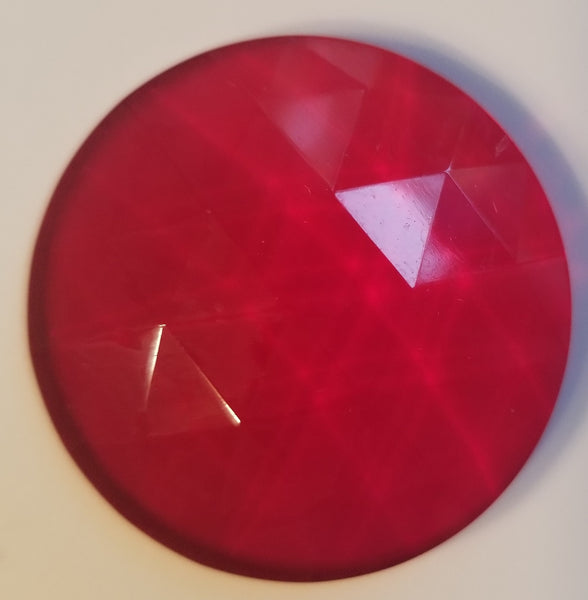 Gems 40mm Round Faceted Jewel Red
