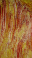 Youghiogheny Glass URO-U-00-21 12x12 Red, yellow on white mottled sixth stock sheet