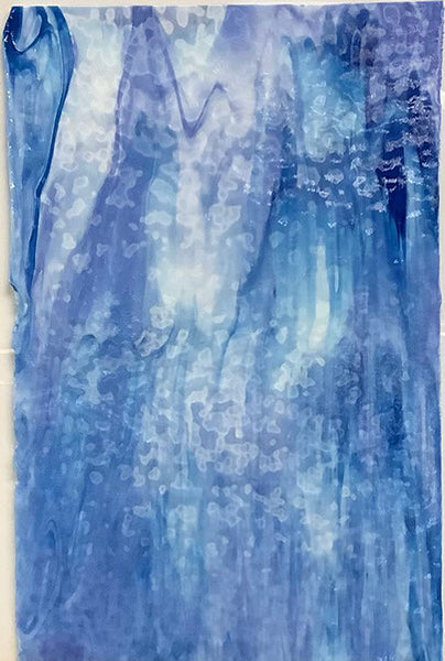 Youghiogheny Glass URO-U-00-40 12x12 Steel & sky blue mottled sixth stock sheet