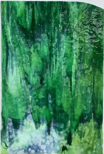 Youghiogheny Glass URO-U-00-74 12x12 Emerald, spring, & light greens mottled sixth stock sheet