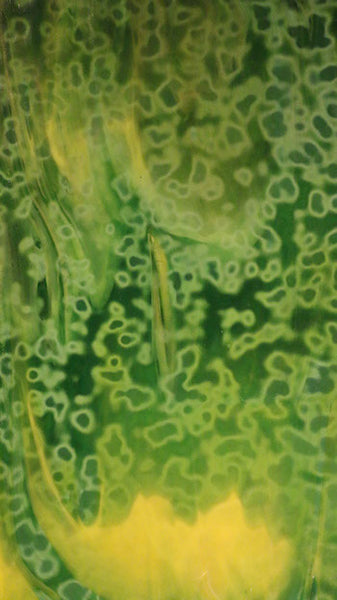 Youghiogheny Glass URO-U-00-752 12x12 Verdant green & yellow mottled sixth stock sheet