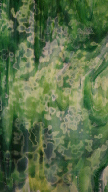 Youghiogheny Glass URO-U-00-76 Dark green, yellow on white mottled SQFT Listing