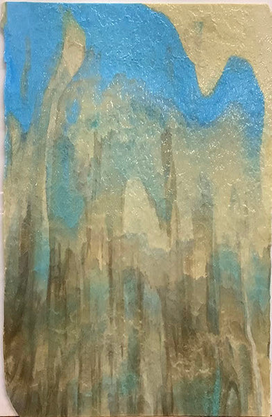 Youghiogheny Glass URO-U-65-19 12x12 Light brown, dark brown, sky blue granite texture sixth stock sheet