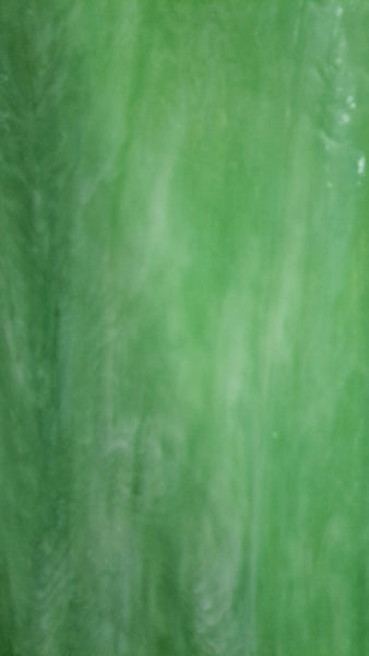 Wissmach Glass VM 191 28x35 Opalescent Medium Green White Mottle full stock sheet