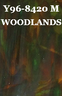Youghiogheny Glass Y96-8420 M 12x12 Woodlands 96 Fusible Mix sixth stock sheet