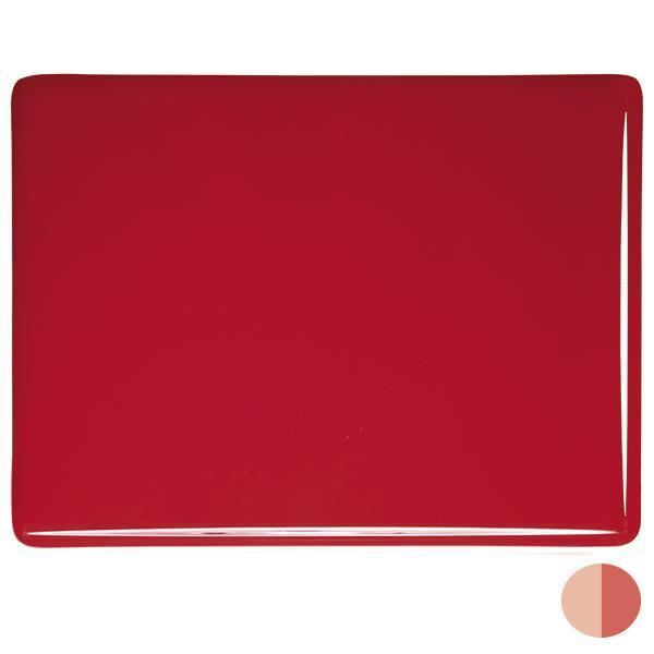 Bullseye Glass 0024-50F 17.5x20 Tomato Red Thin half stock sheet