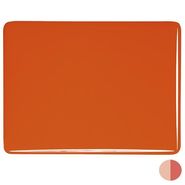 Bullseye Glass 0125-50F 17.5x20 Orange Thin half stock sheet