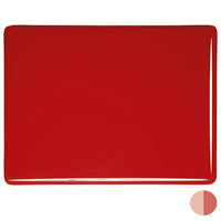 Bullseye Glass 0225-50F 17.5x20 Pimento Red half stock sheet